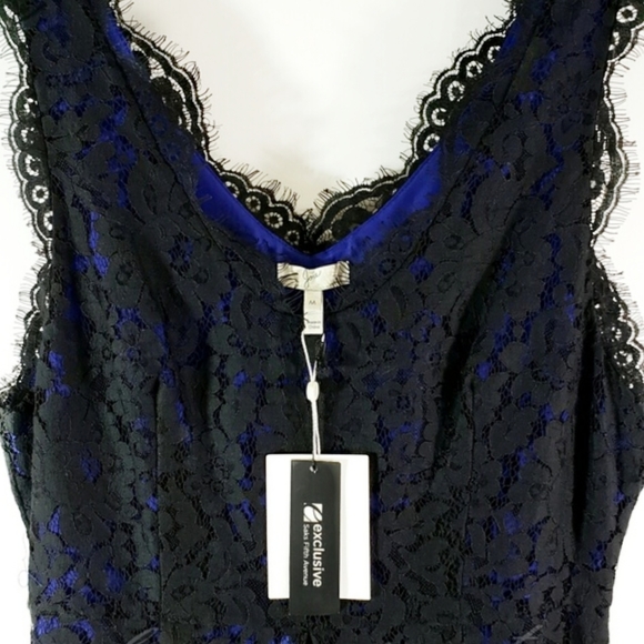 Joie Lace Dress NWT Black Blue Rori mini medium - Picture 2 of 6